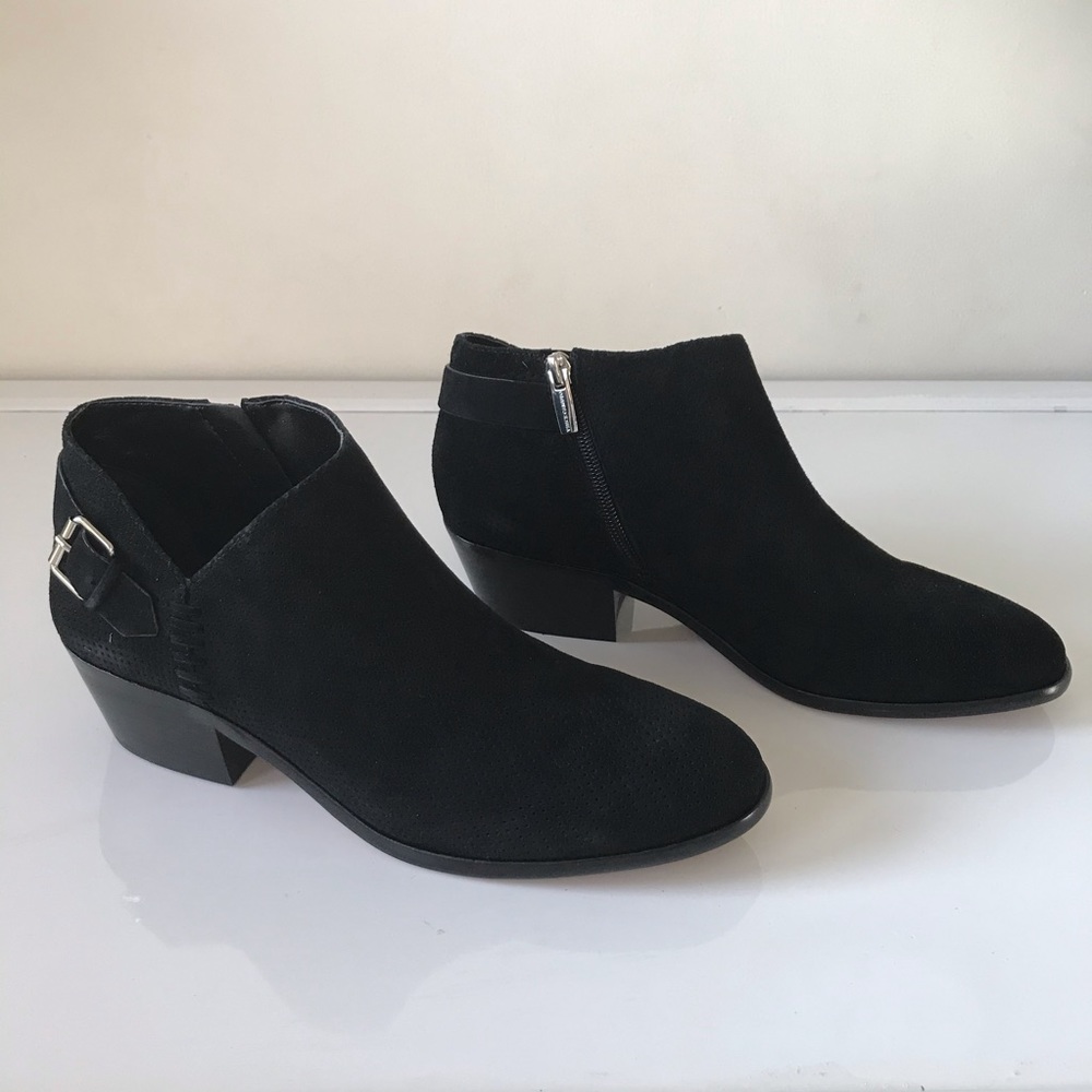 Vince Camuto Parveen Suede Buckle Booties - Picture 4 of 9